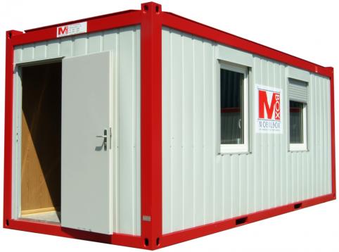 Kantoorcontainer 20 ft, buitenaanzicht