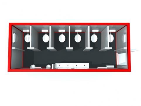 MW 20 toiletcontainer, 3D-weergave